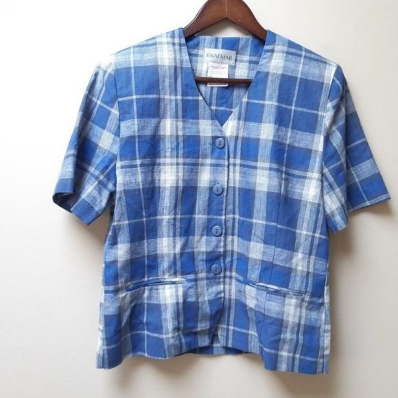 Anthropologie Tops - Caslon Blue Stripe Cotton Button Down Shirt Blouse XL